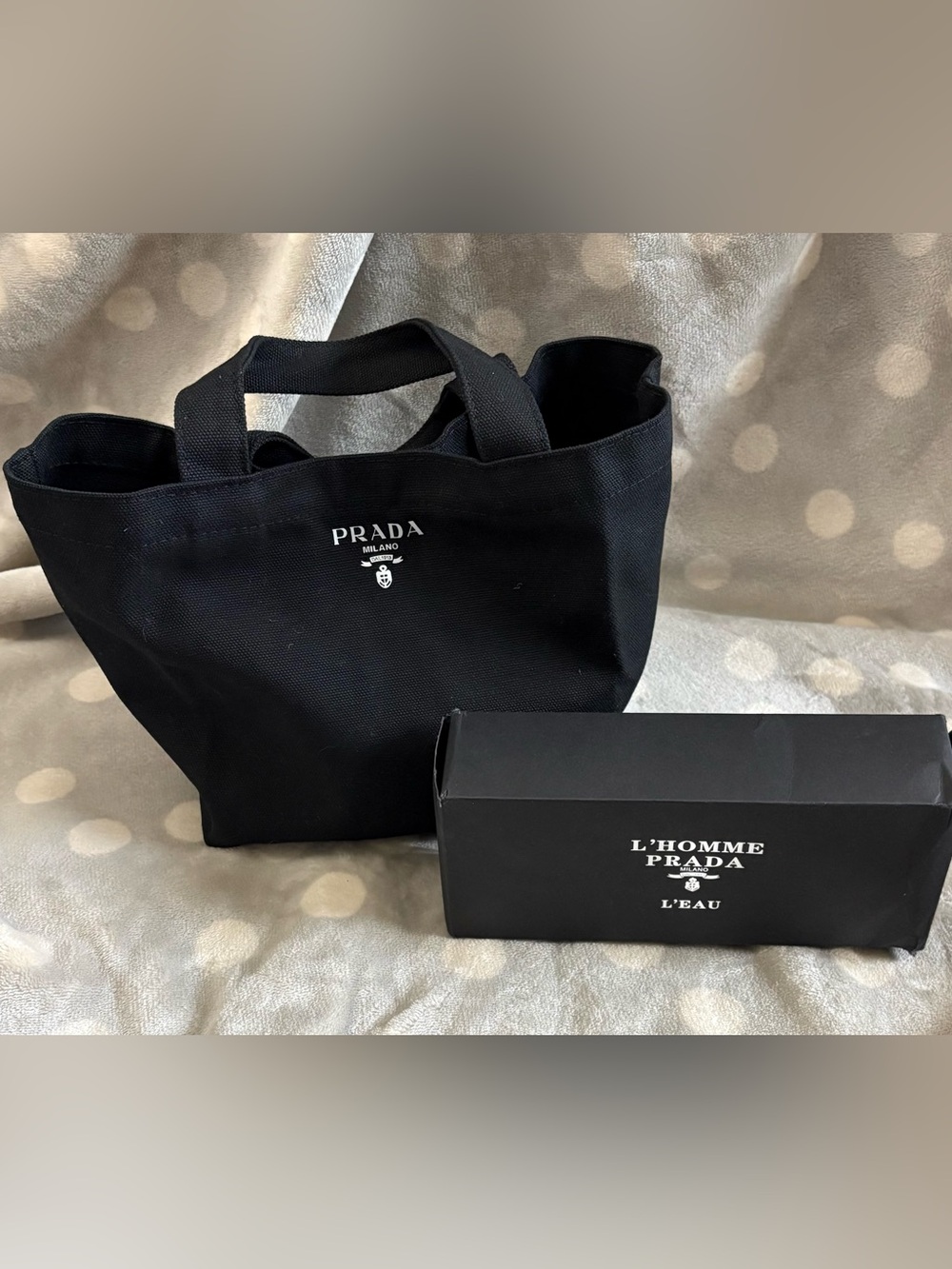 Prada Black Canvas Tote Bag